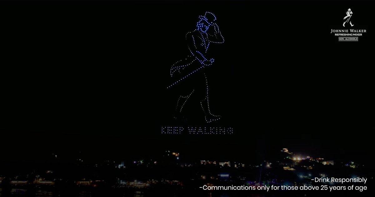 Johnnie Walker Refreshing Mixer Swept Us Off Our Feet On NYE With This Majestic Drone Show In Goa