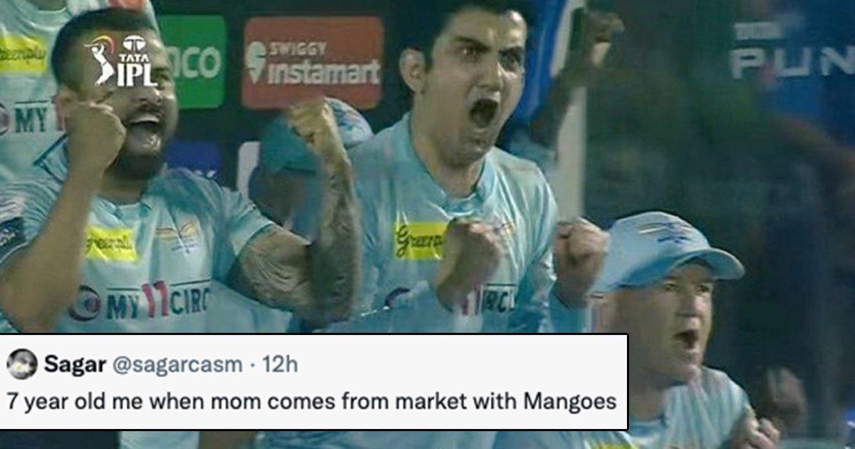 Gautam Gambhir Could Not Contain His Excitement After Defeating CSK & His Image Is Now A Meme