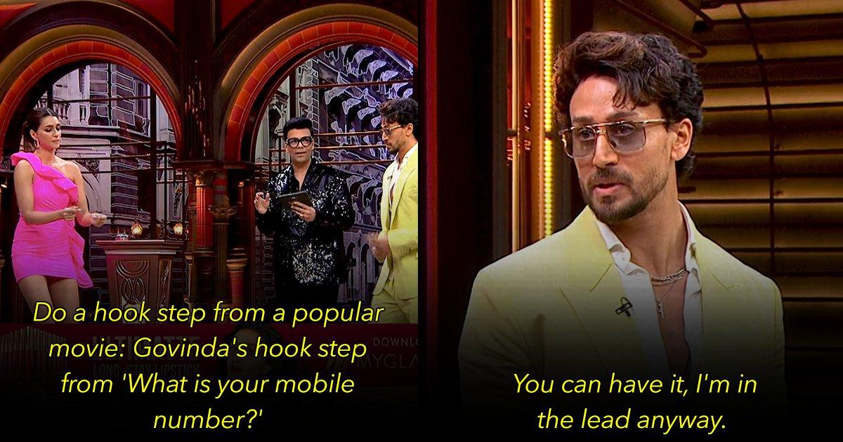8 Of The Most Savage Moments Ft. Kriti Sanon & Tiger Shroff From Koffee With Karan Season 7