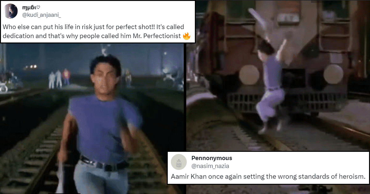 Aamir Khan Performing His Own Stunt On Railway Track In Ghulam Has Left Twitter Divided