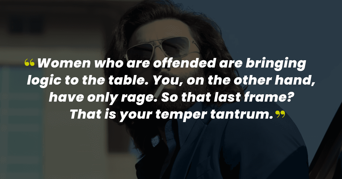 Mr. Sandeep Reddy Vanga, I See Your Middle Finger & Raise You Logic