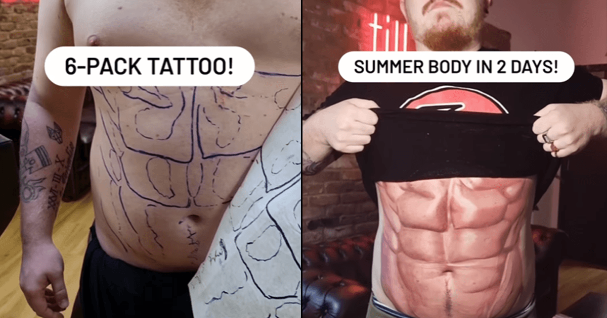 Guy Got 6-Pack-Abs Tattooed On His Belly For A Summer-Bod, Internet Can’t Get Over It